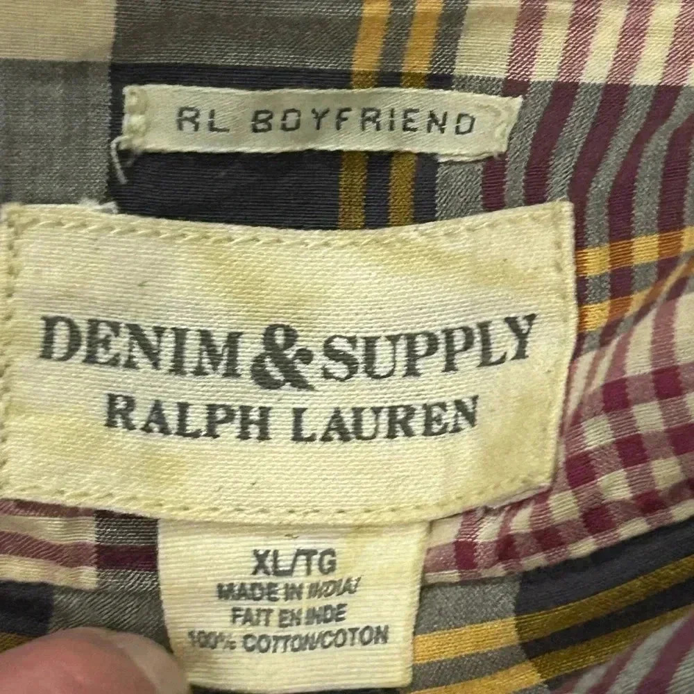 Ralph Lauren Denim & Supply Women’s XL RL Boyfriend Plaid Shirt - Picture 5 of 7